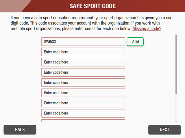 Image showing code entry placement