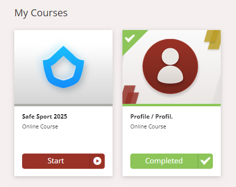 Image of a screen depicting course completion